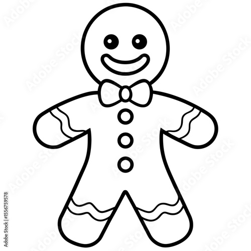 Gingerbread Cookie Outline Vector Art