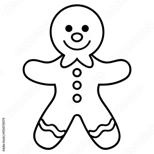 Gingerbread Cookie Outline Vector Art