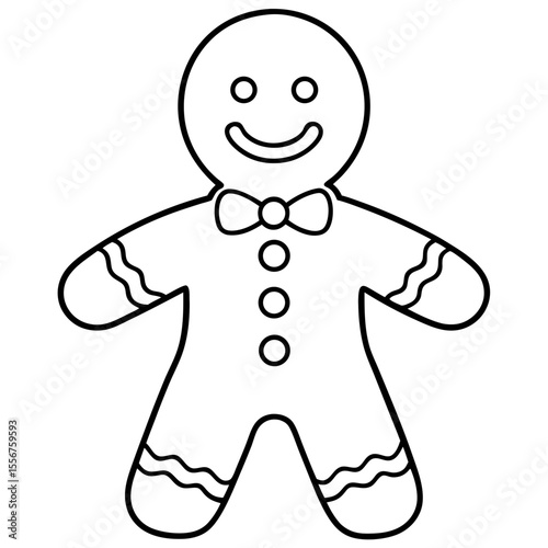 Gingerbread Cookie Outline Vector Art