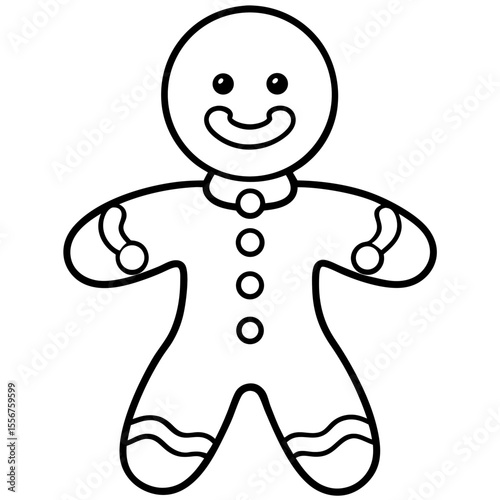 Gingerbread Cookie Outline Vector Art