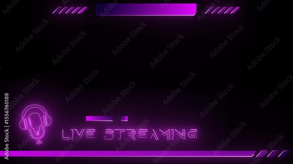 overlay live streaming neon lights effect green screen background