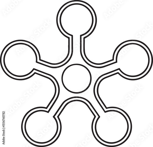 Abstract Black and White Circular Design: Modern, Minimalist Graphic Element