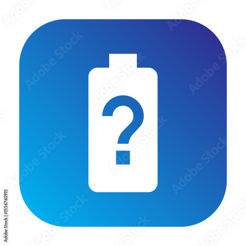 Battery unknown icon representing battery unknown functionality on mobile devices.