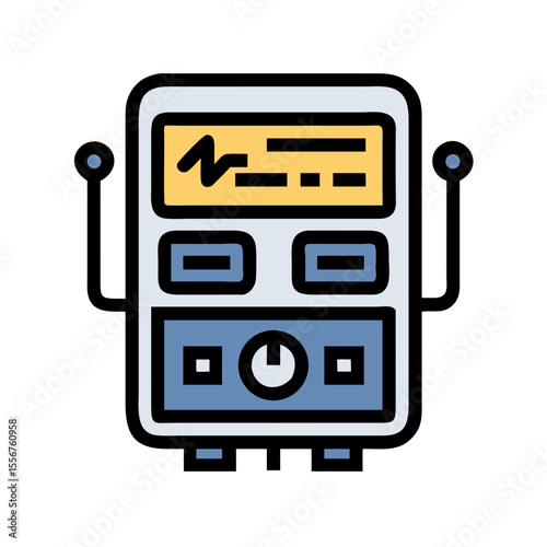 Iconographic illustration of electronic device with digital display face