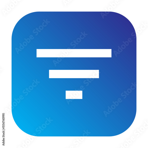 Line icon of a filter list, typically used to narrow down results or apply sorting.