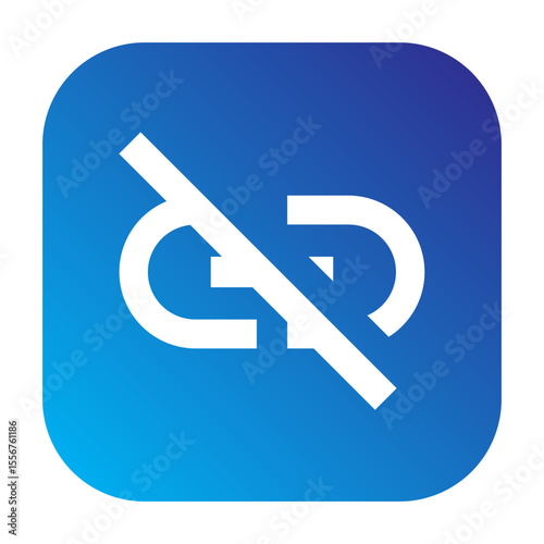 Line icon showing a broken link, symbolizing disconnection or removal of a link.