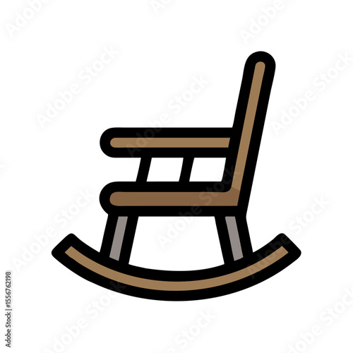 Minimalist rocking chair icon against White Background design element