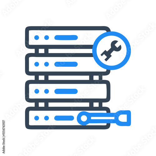 Server maintenance and repair icon on a White Background
