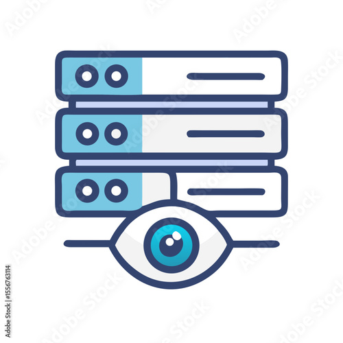 Data server security with eye for surveillance concept illustration