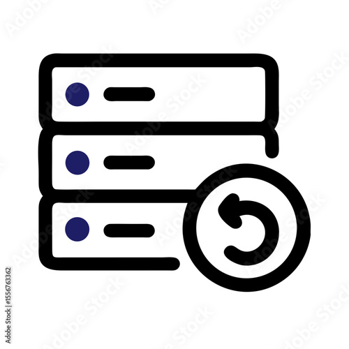Three navy circles aligned vertically on a White Background