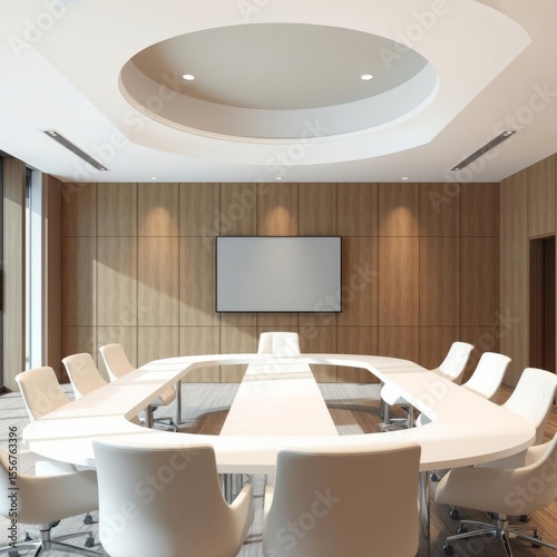Conference room interior. Empty room interior design. Ultra realistic. Photorealistic 