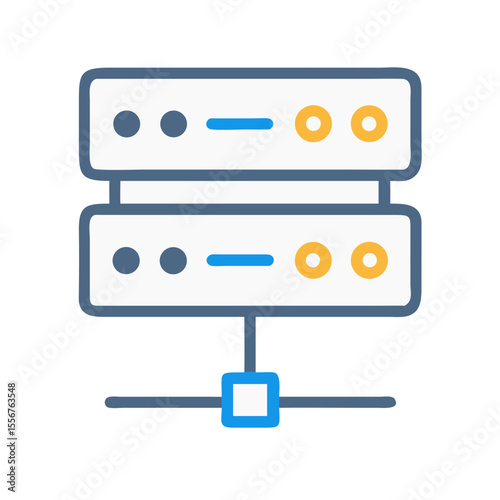 Illustration of a server stack in a stylized format