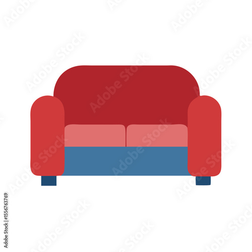 Modern flat design sofa illustration on White Background