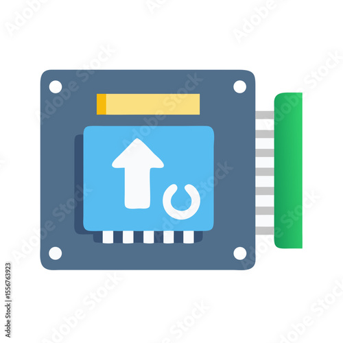 Illustration of microchip for data transfer or upgrade solution