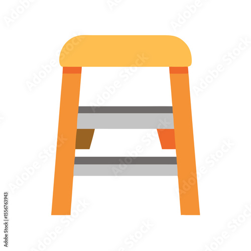 Modern stool illustration with two steps and simple design