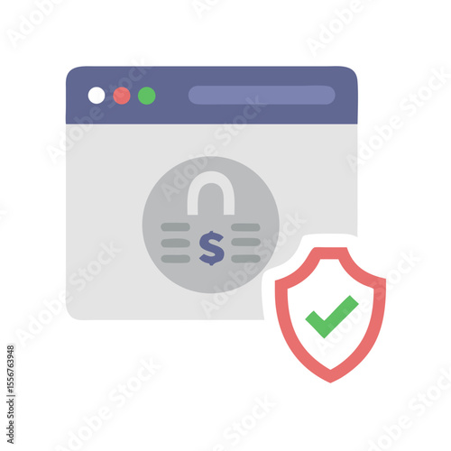 Financial security web browser with shield and unlocked padlock