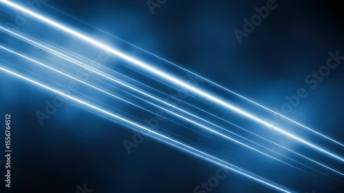 Abstract Blue Light Streaks with Dotted Lines on Dark Background for Modern Technology Design and Futuristic Motion Graphics