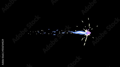 Cartoon Electricity Blast Motion FX with Energy Explosion and Spark Elements. Cartoon Bomb, magic spells, Hand Draw Effect, Comic Style, Cartoon-style energy  Electrical Cartoon Animation 4k.