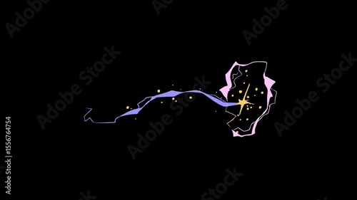 High Voltage Electric Blast Cartoon FX Animation with Explosion and Sparks. Cartoon Bomb,Hand Draw Effect, Comic Style, Cartoon-style energy thunder,  Electrical Cartoon Animation 4k.