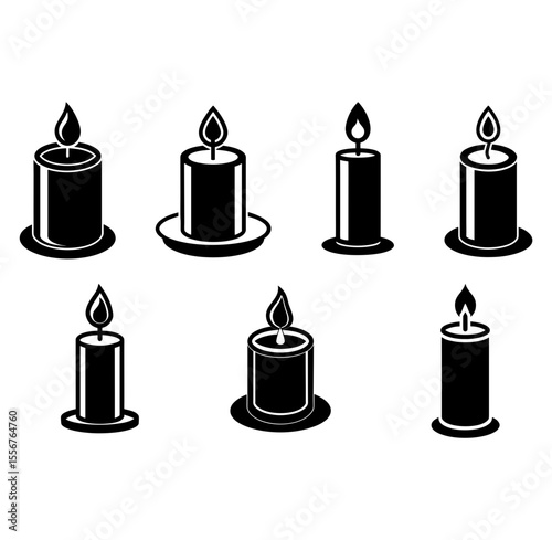 Candle vector icon silhouette vector illustration