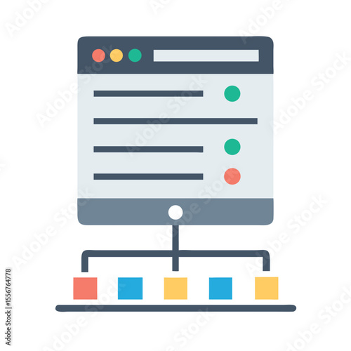 Conceptual flat design of website structure with content blocks