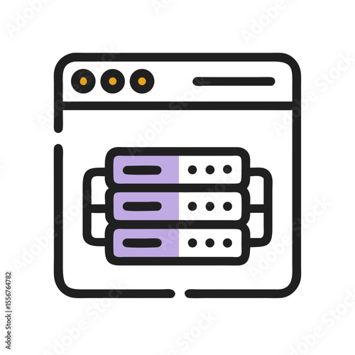 Data server visualization depicted in stylized graphic illustration