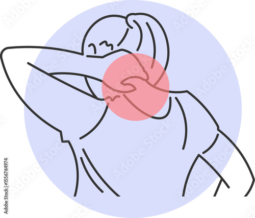 Woman feeling intense pain in the neck and cervical region
