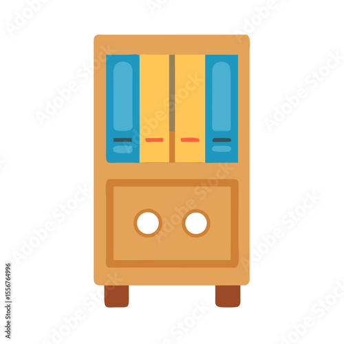 Cartoon office cabinet with files vector illustration design