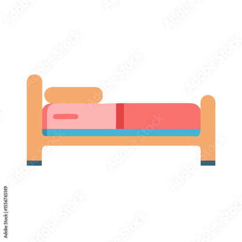 Isolated bed illustration on White Background flat design style