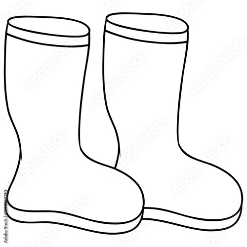 rubber boots icon vector