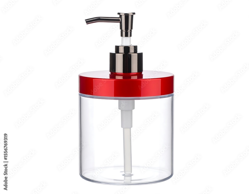 Obraz premium Red and clear pump bottle
