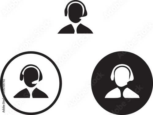 Customer Service Representative Icons Communication Support Helpdesk Consultation Information Hotline Operator Assistance