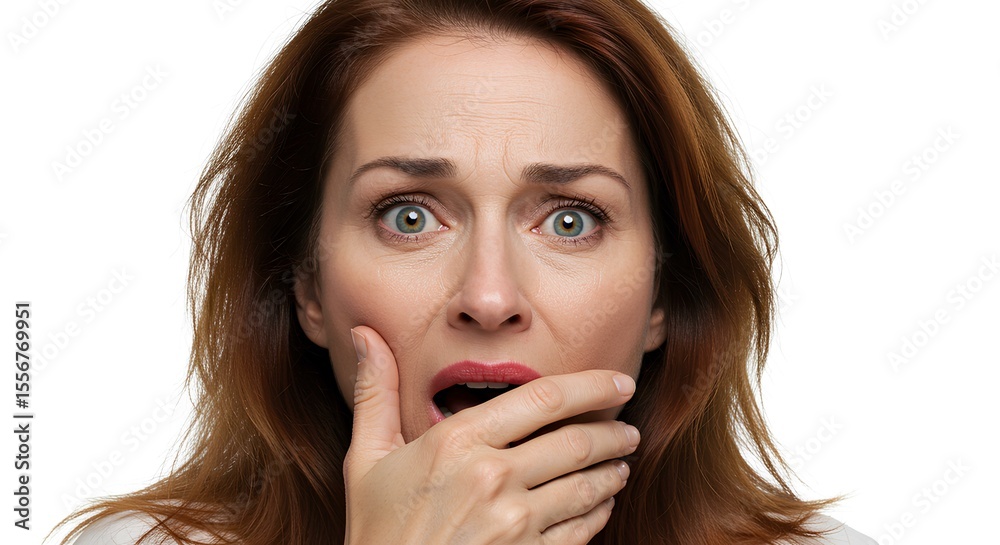 Woman's Shocked Expression Fear, Surprise, and Amazement Captured in a Close-Up Portrait Woman's Shocked Expression Fear, Surprise, and Amazement Captured in a Close-Up Portrait