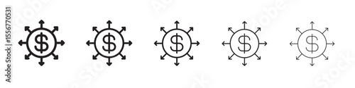 Business expansion icon thin flat outline style vector sign