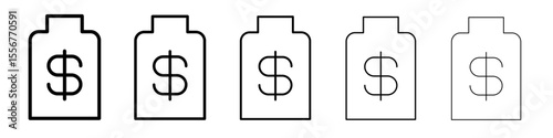 Business Remedy icon thin flat outline style vector sign