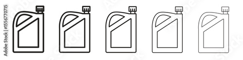canister of motor oil icon thin flat outline style vector sign