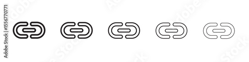 Chain link icon thin flat outline style vector sign