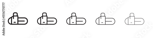 Chainsaw icon thin flat outline style vector sign