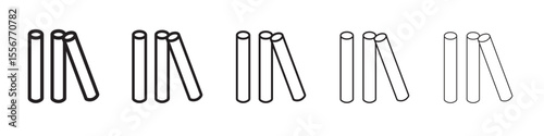 Chalk icon thin flat outline style vector sign