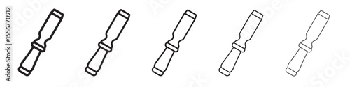 chisel icon thin flat outline style vector sign