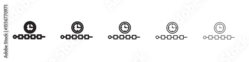 Chronology icon thin flat outline style vector sign