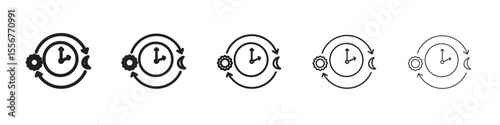 Circadian rhythms icon thin flat outline style vector sign