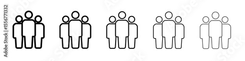 committee board icon thin flat outline style vector sign