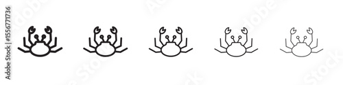 Crabs icon thin flat outline style vector sign