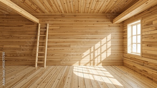 3D Rendered Wooden Stairway for Home Improvement