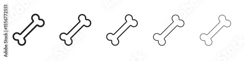 Dog bone icon thin flat outline style vector sign