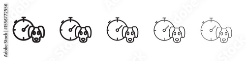 Dog competition icon thin flat outline style vector sign