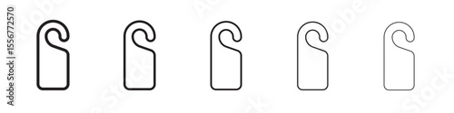 Door hanger icon thin flat outline style vector sign