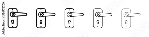 Door knob icon thin flat outline style vector sign