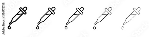 Dropper icon thin flat outline style vector sign